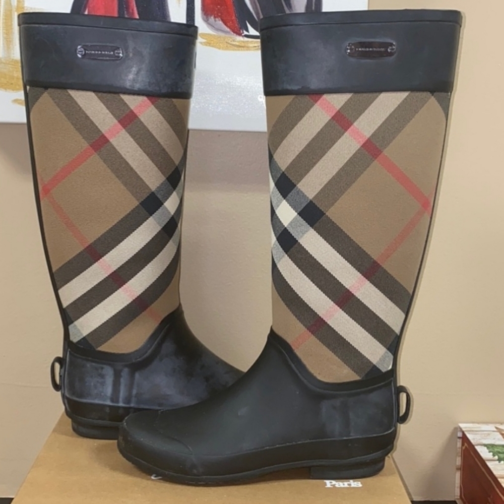 Burberry rain boots
